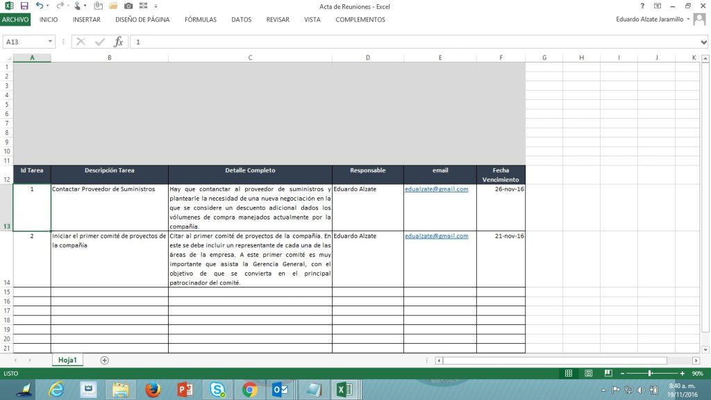 Mejora tus reuniones con plantillas de actas en Excel